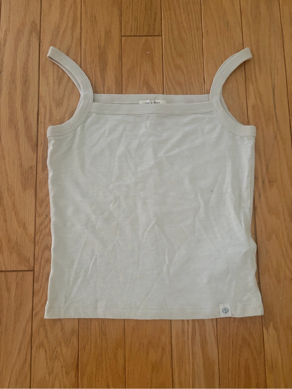 rag & bone White Cotton Spaghetti Strap Camisole